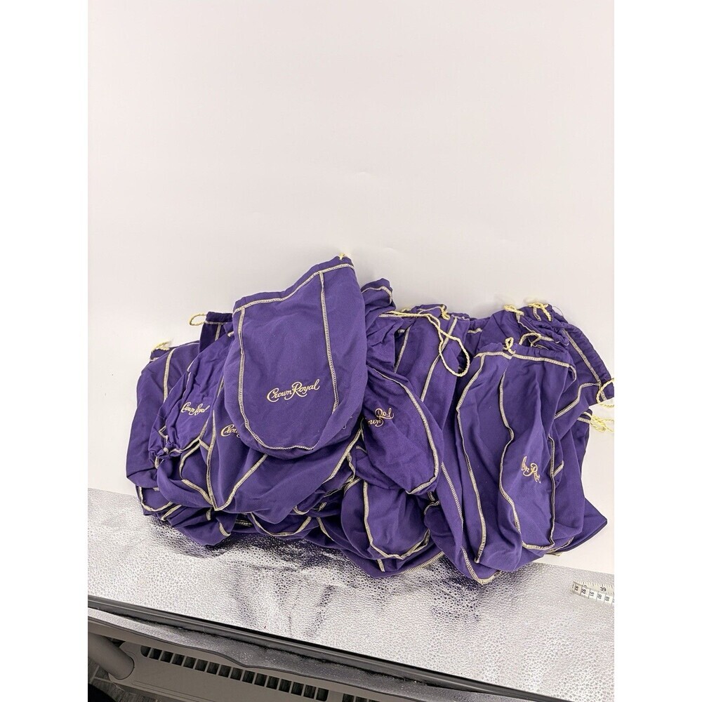 Bulk Lot of 50 Crown Royal 750ml / 1 liter Purple Drawstring Bags 9" Med sz